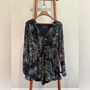 ASTR Black Floral Romper